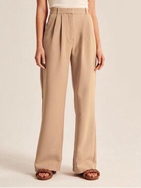 Abercrombie & Fitch Beige/Tan Casual Tailored Wide Leg Pant- SIZE 25 Long